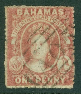 SG 4 Bahamas 1861. 1d Lake Rough Perf 14-16. CAT £325 usado muy bien - Imagen 1 de 1