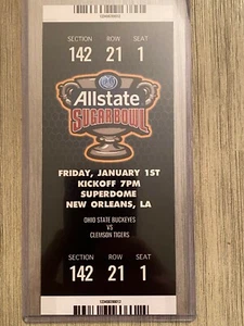 2021 Allstate Sugar Bowl Replica Ticket Stub - OHIO STATE vs CLEMSON TIGERS - Picture 1 of 3