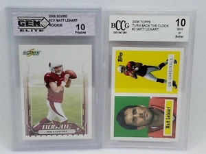 LOT of 2 ~ 2006 Score #331/Topps #2 Matt Leinart Rookie RC Graded 10 GEM 10 BCCG - Picture 1 of 7