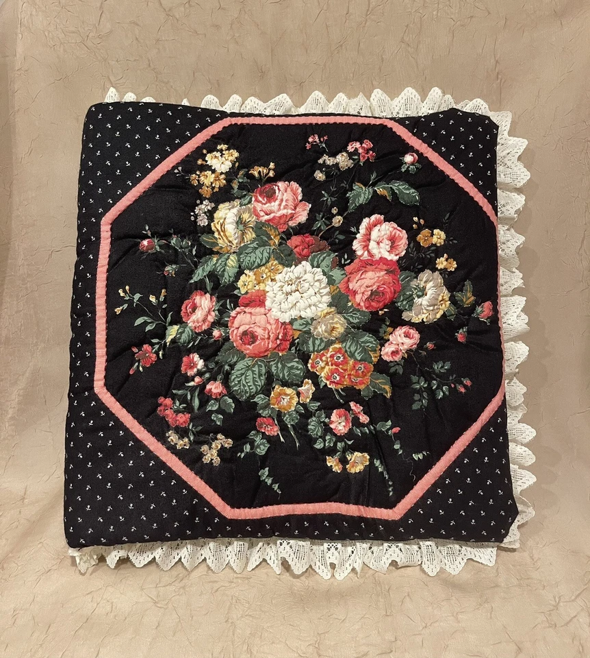 Álbum de fotos vintage cuaderno acolchado hecho a mano único en su clase floral encaje negro decoración Foto 1 de 4