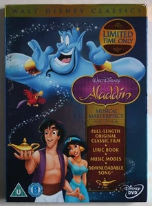 ALADDIN / 1992 WALT DISNEY ANIMATED CLASSIC / WITH LYRIC BOOK & SLIP CASE / R2 - Imagen 1 de 4