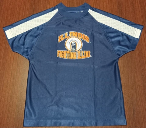 Fighting Illini Chief Women's Jersey Medium Graphic Blue VTG Cover