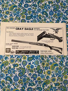Vintage 1967 Dickson Gray Eagle Shotgun Print Ad - Picture 1 of 5