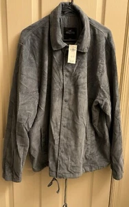 Hollister Hombre’s Pana Coach’s Chaqueta XXL Pizarra Oscura Cordón Dobladillo Nueva - Imagen 1 de 8