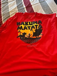 Lion King NEW♈Men's Disney Hakuna Matata Printed SS T-Shirt size 3XL~Red/yellow - Picture 1 of 3