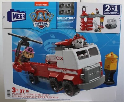 Mattel Nickelodeon Mega Paw Patrol Marshalls Ultimate Fire Truck 37 PCS - Image 1 of 4