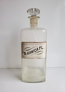 Antique 1800's LUG Pharmacy 12" Bottle Tr. Arnica.FL. Apothecary St. Louis 1884