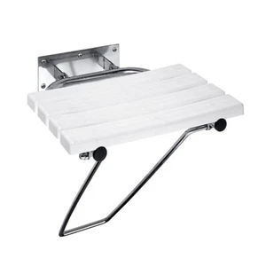 Asiento plegable de ducha BELP acero inoxidable plástico pulido para baño y WC >> para perforar - Imagen 1 de 5