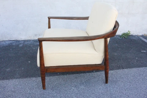Modern American  Side End Lounge Armchair c. 1950, New Upholstery Cover