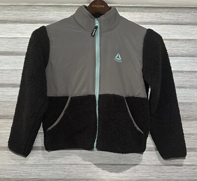 Chaqueta Reebok Niños Azul y Gris Sherpa Cremallera Completa Ropa Exterior Activa Talla 10/12 L Foto 1 de 4