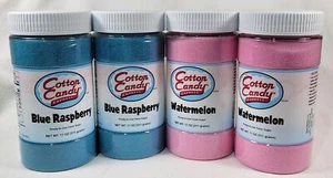 Cotton Candy Express Floss Sugar 4-Pack: 2 BLUE RASPBERRY, 2 WATERMELON 11oz per - Picture 1 of 3