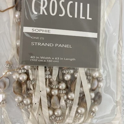 NUEVO STOCK ANTIGUO DE COLECCIÓN PANEL DE HEBRA DE PERLAS CROSCILL 40” X 63” MARFIL, Sophie, Beachy Foto 1 de 4