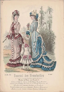 Gravure Mode n°4057 Journal des Demoiselles 1876 - Imagen 1 de 1