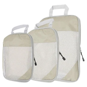 1 Set Compression Packing Bags for Travel Luggage Organizer Travel Bags Beige - Picture 1 of 7