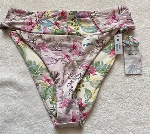 NWT LoveShackFancy x Hurley Reversible Cheeky Bikini Bottom Hawaiian Hibiscus M - Picture 1 of 16