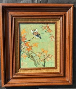 Fabulous Chinese Vintage Watercolor Painting On Cork, Framed In Glass And Signed - Picture 1 of 9