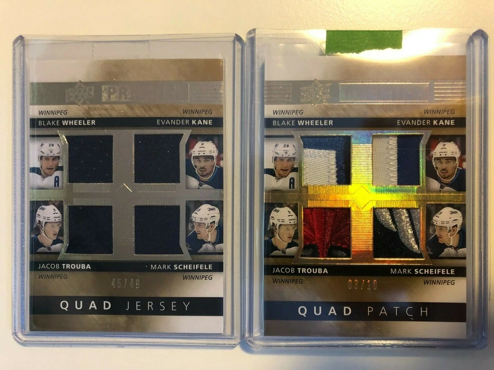 14-15 UD Premier #PQ4-WIN MARK SCHEIFELE EVANDER KANE WHEELER TROUBA /49 /10 - Image 1 of 1