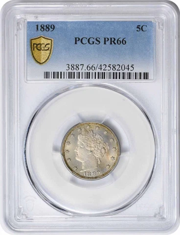 1889 Liberty Nickel PR66 PCGS Cover