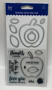 Love Nicole ~ Teaching ~ Clear Stamp and Die Set, 17 PC ~ Thanks a Bushel - Picture 1 of 2
