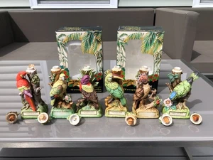 Vintage 1974 Lionstone Porcelain Tropical Bird Set of 6 Mini Liquor Decanters - Picture 1 of 20