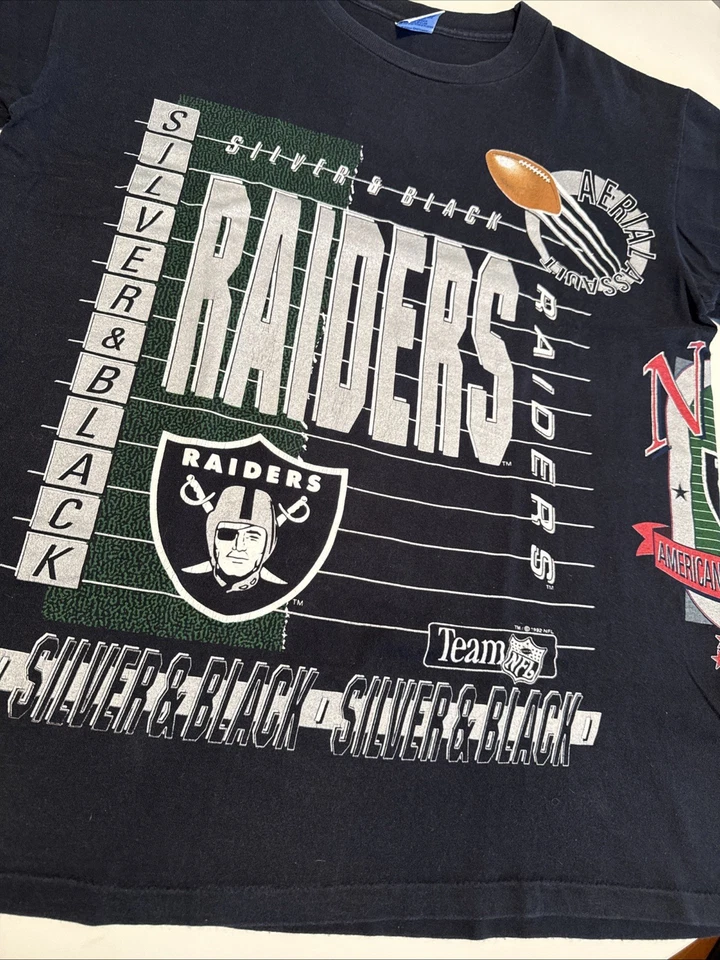 Camisa Raiders Vintage Grande por Salem Anos 90 AOP Estampa Total - Imagem 1 de 4