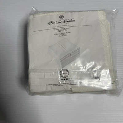 White Hand Towel - 100% Cotton, Disposable Hand Towels for Bathroom - Paper - Image 1 of 2