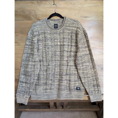 Vans Sweater Mens Medium Brown Heather Cable Knit Crew Neck Pullover 000JZD NWT - Image 1 of 4