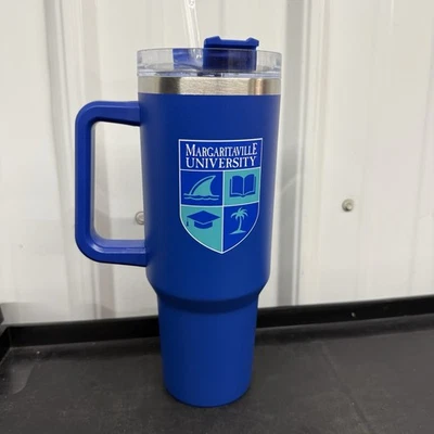 Vaso Margaritaville University 40 OZ azul con tapa y pajita envuelta Foto 1 de 4
