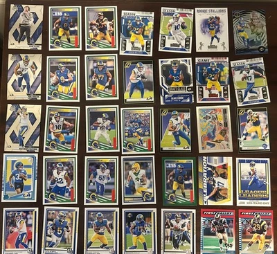 Lote de 115 ct de tarjetas de fútbol americano de Los Angeles Rams, insertos, tarjetas de novato, Stafford Foto 1 de 4