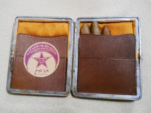 Vintage Antik Leder Zigarrenetui - Bild 1 von 10
