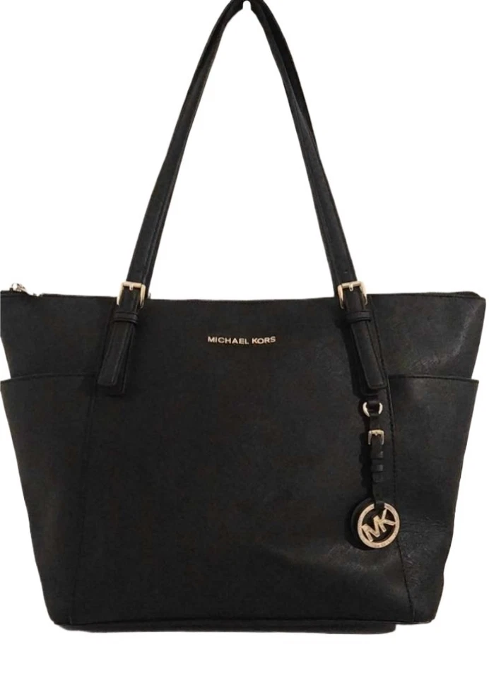 Michael Kors Jet Set Large Black Saffiano Leather Tote Bag - Image 1 of 4