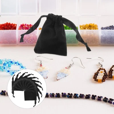  10 Pcs Jewelry Storage Pouch Bags Drawstring Small Drawstrings Velvet - Image 1 of 4