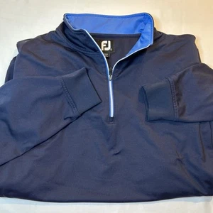 FootJoy FJ Pullover Quarter Zip Golf Performance Jacket Size Large Mens Blue - Picture 1 of 9