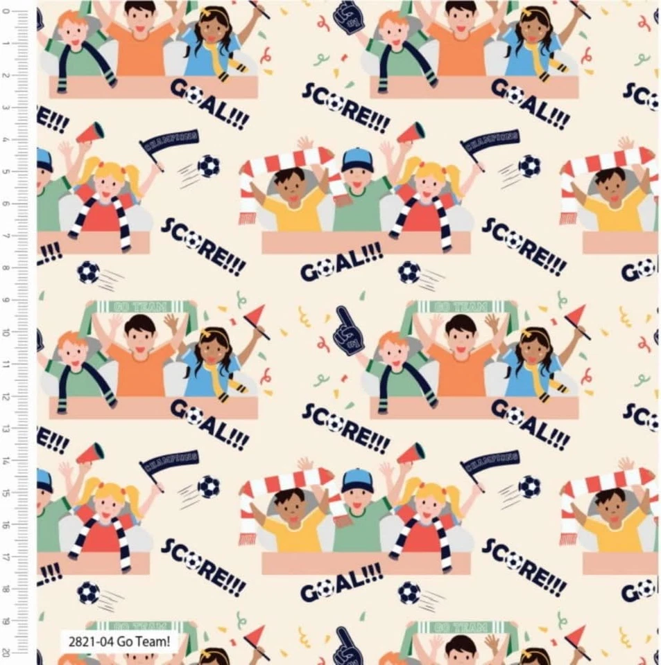 Team Player Go Team Printed Fabric 44'' Wide 100% Cotton Children Crafting - Image 1 of 1