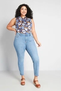 Modcloth The Molly Straight Ankle Jeans High Rise Gr. 16 blau stretchig - Bild 1 von 11