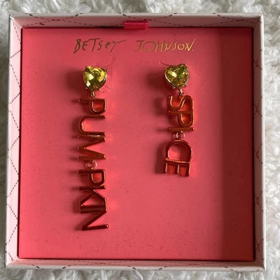 Pendientes colgantes Betsey Johnson It’s Fall Y’All Pumpkin Spice desajuste NUEVO en caja Foto 1 de 4