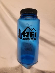 REI Co-op Nalgene Wide Mouth Dark Blue Water Bottle 32 Oz 1L Fair Condition - Picture 1 of 2