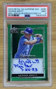 PSA 9 #1/1 - 2024 Foglia Metallo George Brett Green Flood PINE TAR Iscrizione Auto - Foto 1 di 2
