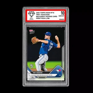 Graded 10 Trey Yesavage MLB Debut Rookie RC Card 2025 MLB Topps NOW 716 prevendita - Foto 1 di 2