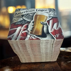 50 Posavasos Budweiser Signature Glass 4.25" Cartón Restaurante Bar Paquete Sellado - Imagen 1 de 7