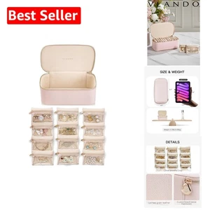 Stylish Velvet Jewelry Box Organizer - 12 Pockets for Travel & Special Occasions - Picture 1 of 10