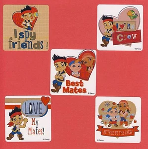 10 Jake y los Piratas del País de Nunca Jamás Día de San Valentín - Pegatinas Grandes - Favores - Imagen 1 de 1