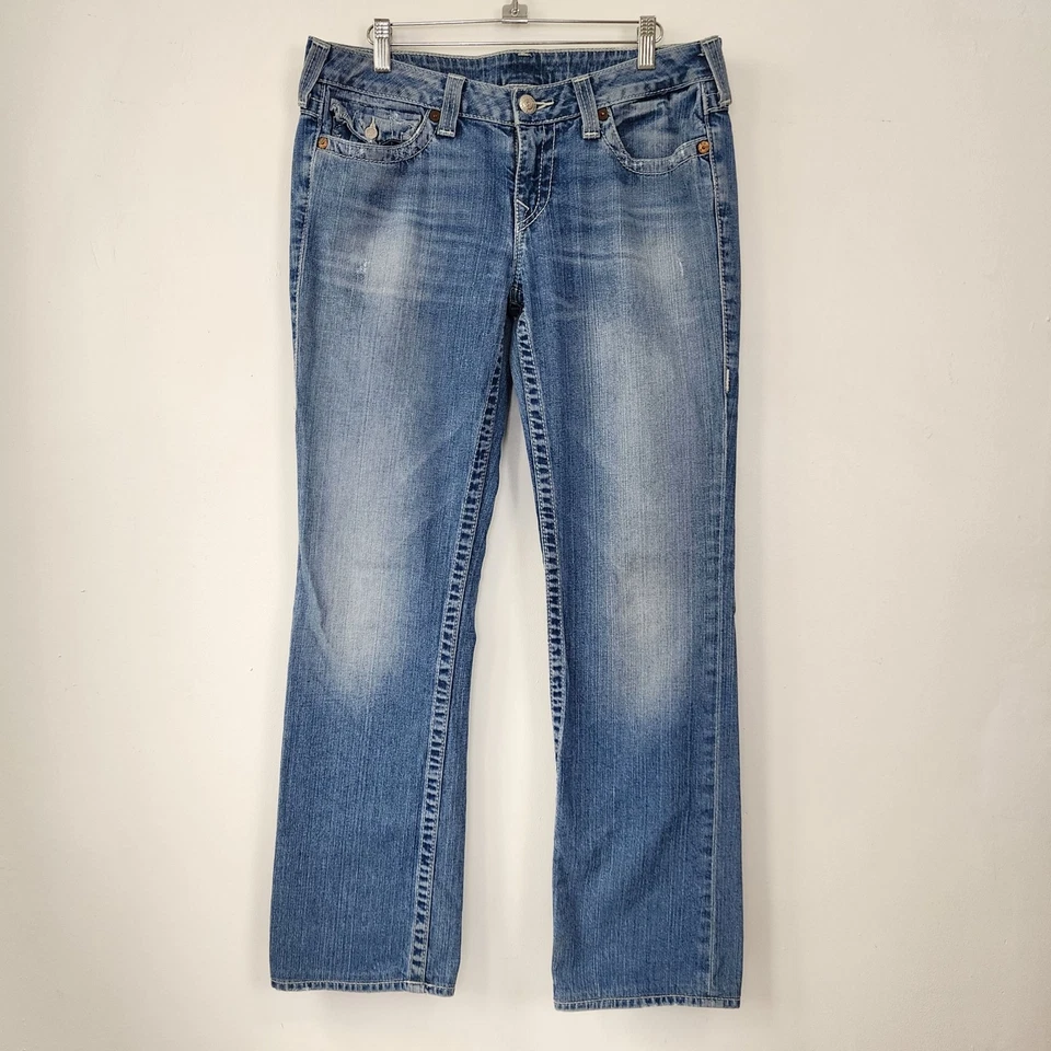 True Religion Billy Low Rise Straight Light Wash Denim Y2K 00s Made in USA Sz 32 - Image 1 of 4
