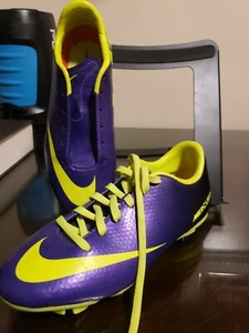 NIKE MERCURIAL VAPOR IX FG ACC SOCCER CLEATS 2.5Y Purple Neon Yellow 553631-570 - Picture 1 of 12