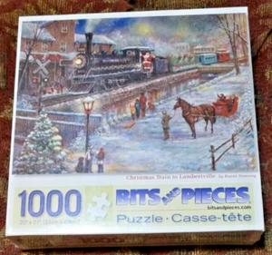 CHRISTMAS TRAIN To LAMBERTVILLE 1000-piece Puzzle NEW by Bits and Pieces - Picture 1 of 3