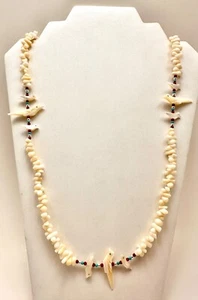 Sterling Silver .925 White / Red Coral Turquoise and MOP Fetish 33" Necklace - Picture 1 of 7