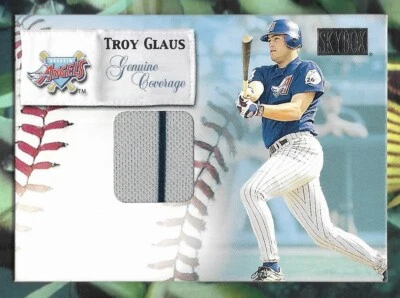 TROY GLAUS 2000 FLEER SKYBOX GAME USED JERSEY RELIC CARD ANGELS MLB STAR! - Image 1 of 2