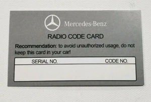 Mercedes Benz Code Card Replacement with Code.. Please read instructions below - Picture 1 of 2