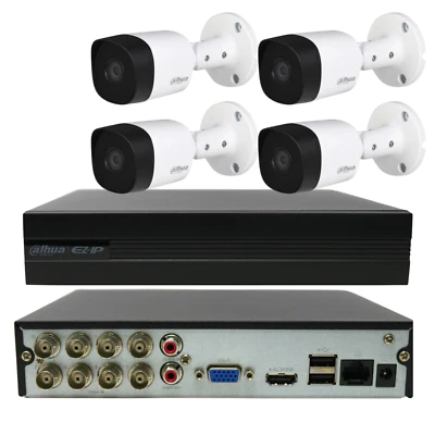 KIT DAHUA 4 telecamere 5 MPX 2.8 mm XVR 8 canali 5 MPX con ALIMENTATORI - Immagine 1 di 4