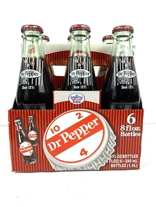 Vintage 6-Pack Glass Bottle Dublin Dr Pepper 8 OZ Imperial Cane Sugar, READ - Picture 1 of 6